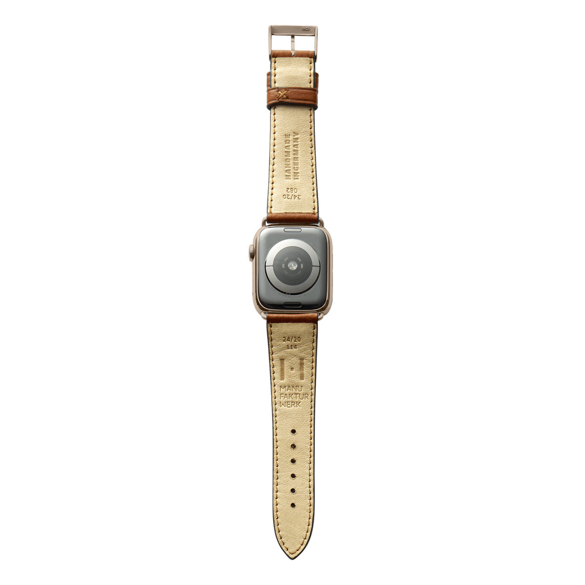 Apple Watch 10 Armband EIMSBÜTTEL (zertifiziertes Bioleder) – Cognac