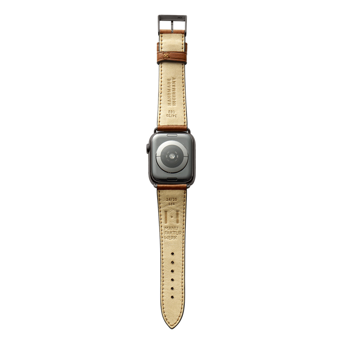 Apple Watch 10 Armband EIMSBÜTTEL (zertifiziertes Bioleder) – Cognac