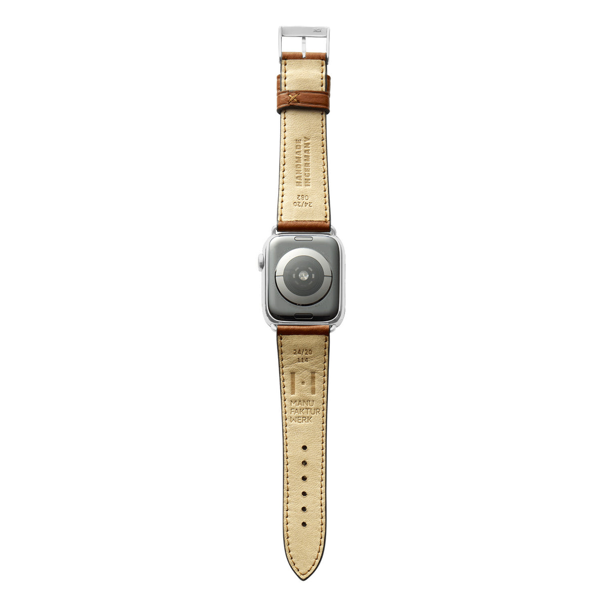 Apple Watch 10 Armband EIMSBÜTTEL (zertifiziertes Bioleder) – Cognac