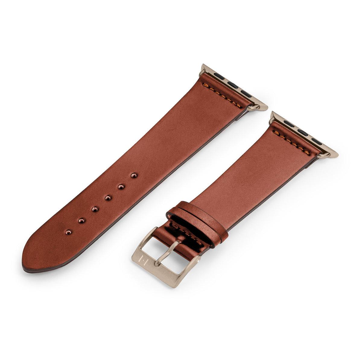 Apple Watch 10 Armband EPPENDORF aus Shell Cordovan Leder – Cognac