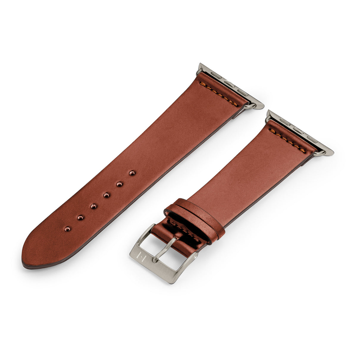 Apple Watch 10 Armband EPPENDORF aus Shell Cordovan Leder – Cognac