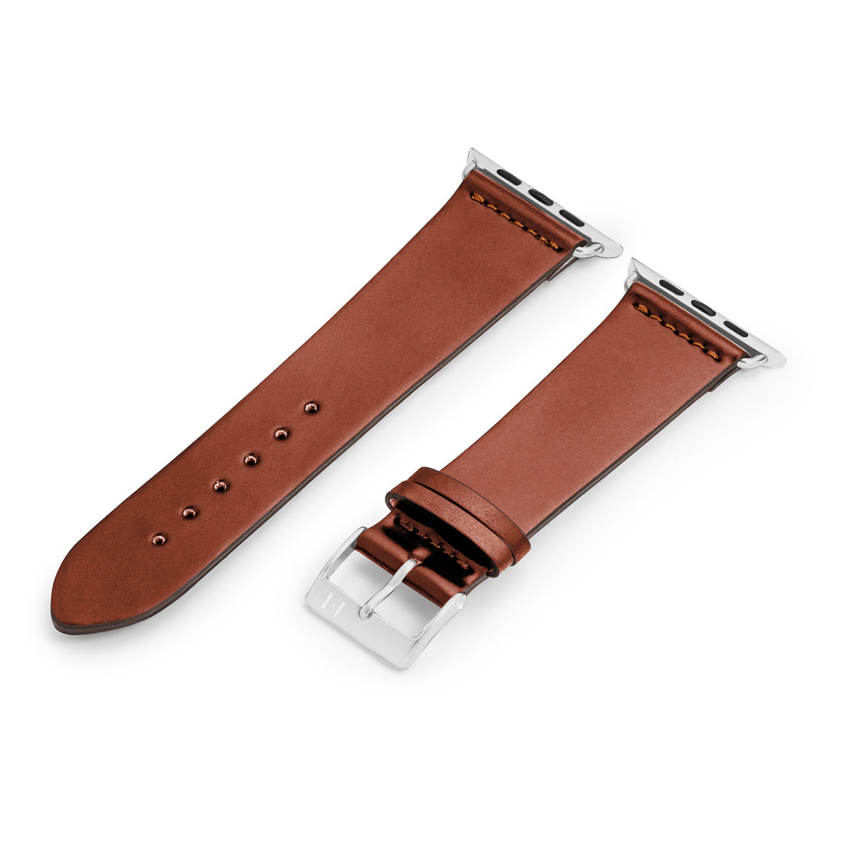 Apple Watch 10 Armband EPPENDORF aus Shell Cordovan Leder – Cognac