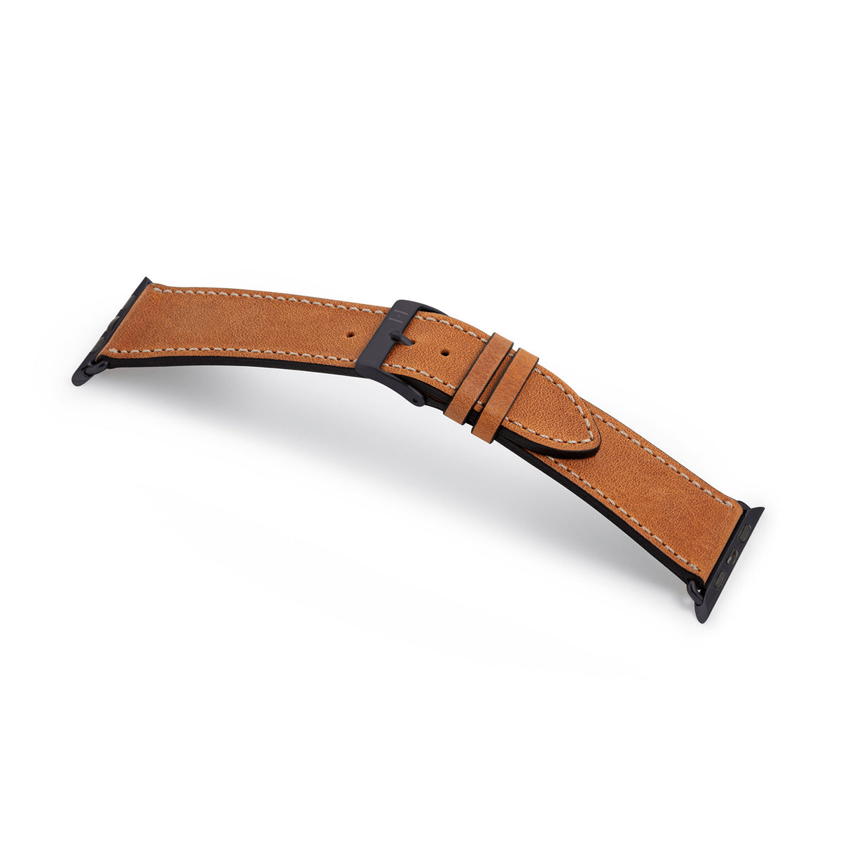 Apple Watch 10 Armband HOHELUFT aus weichem Leder – Cognac