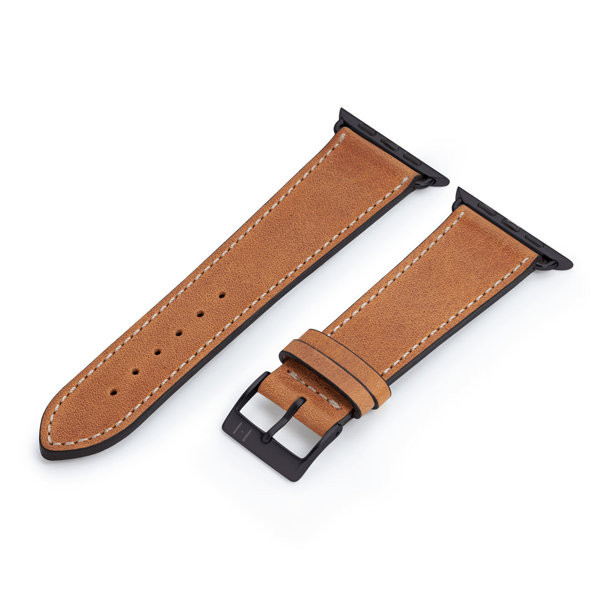 Apple Watch 10 Armband HOHELUFT aus weichem Leder – Cognac