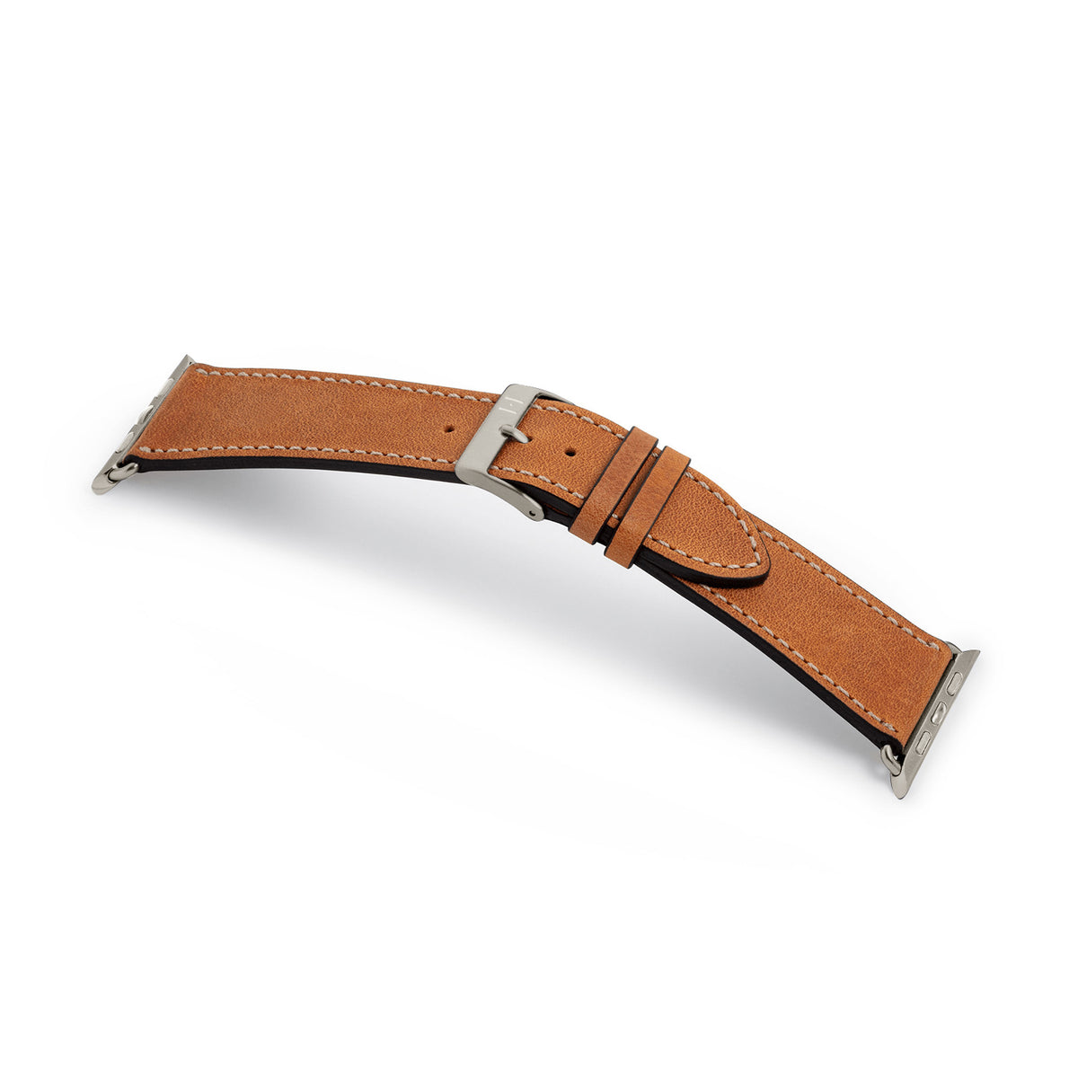 Apple Watch 10 Armband HOHELUFT aus weichem Leder – Cognac