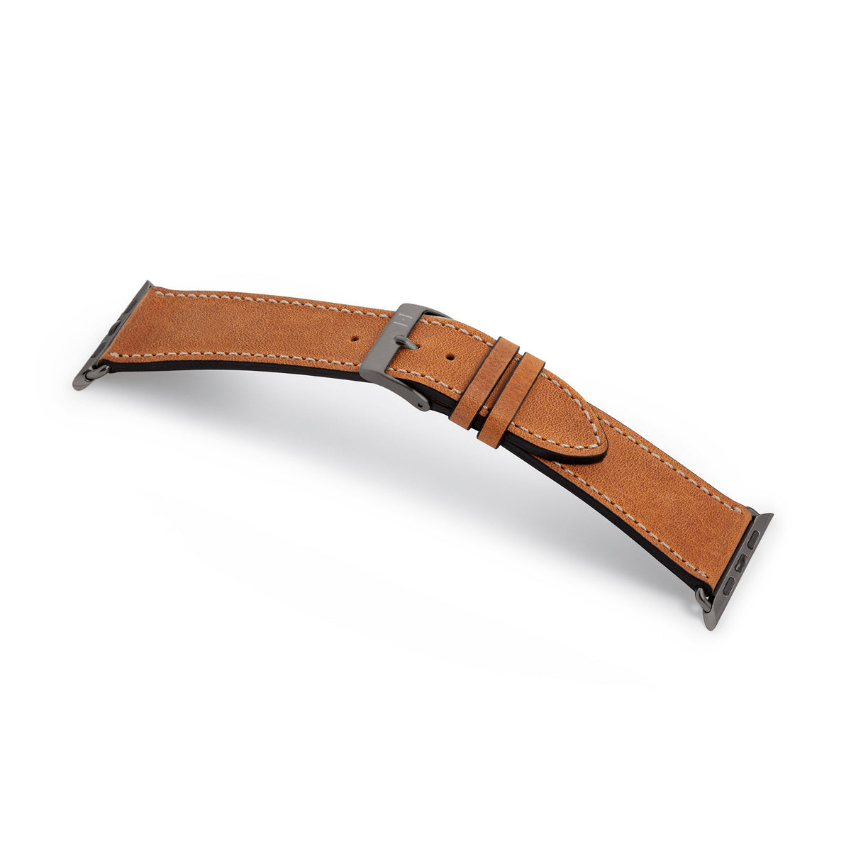 Apple Watch 10 Armband HOHELUFT aus weichem Leder – Cognac