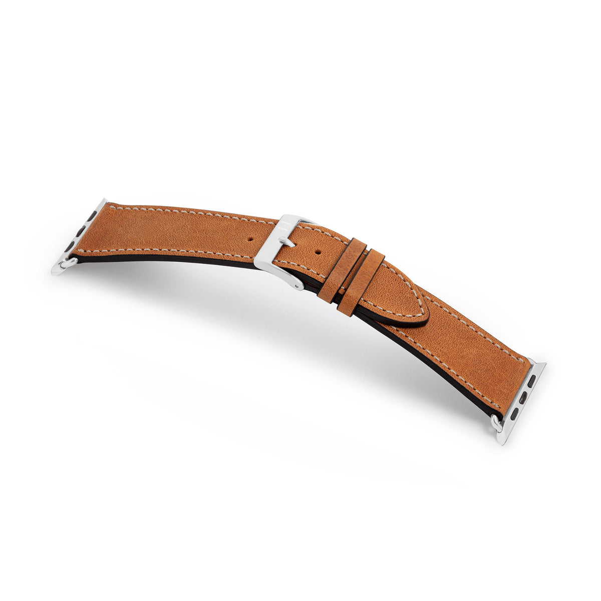 Apple Watch 10 Armband HOHELUFT aus weichem Leder – Cognac