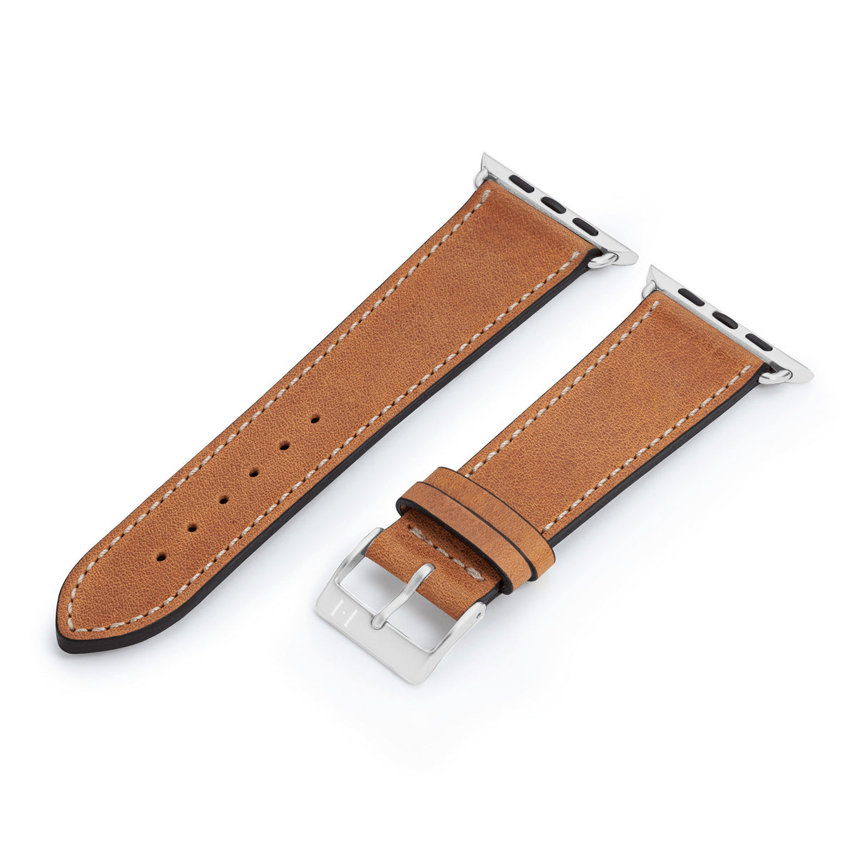 Apple Watch 10 Armband HOHELUFT aus weichem Leder – Cognac