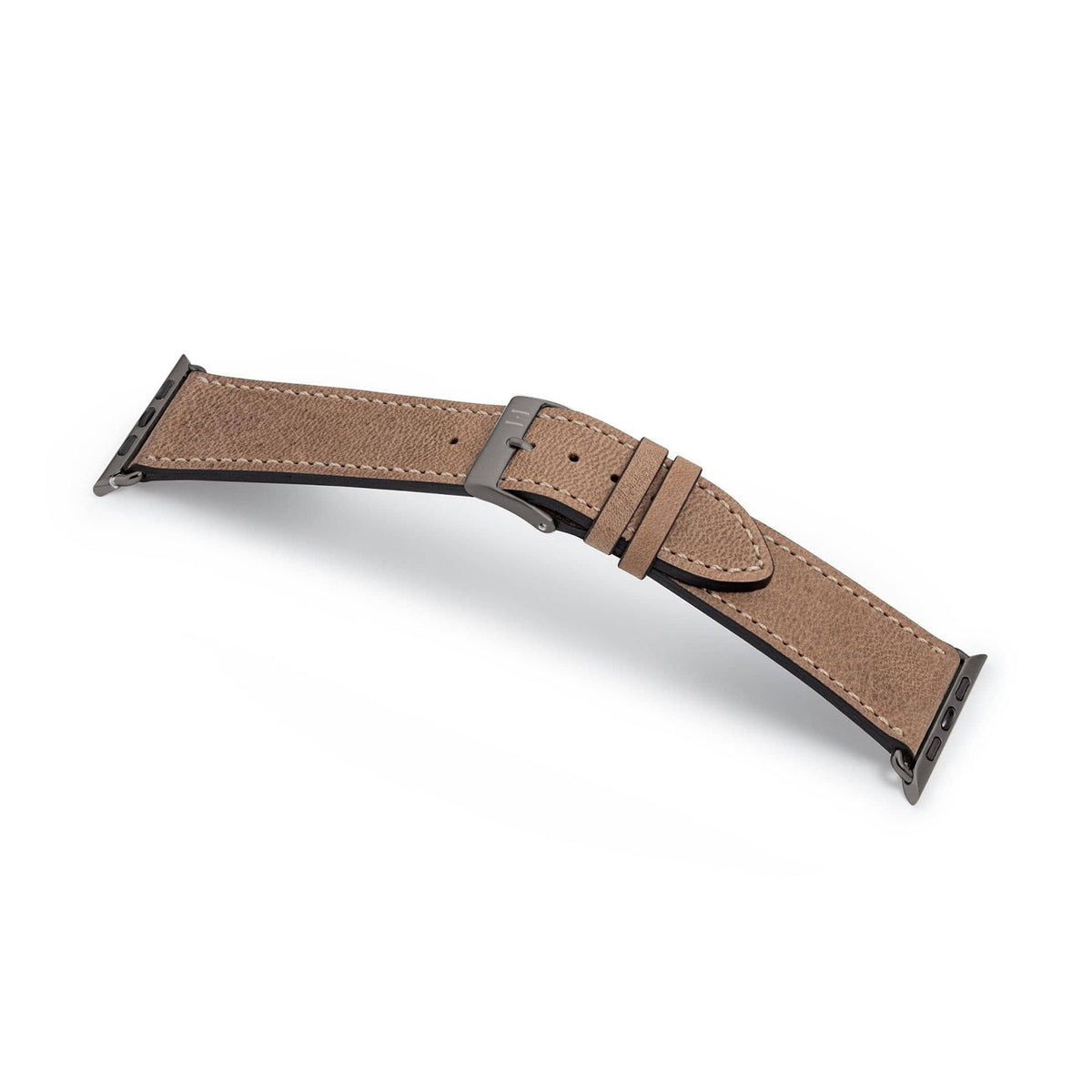 Apple Watch 10 Armband HOHELUFT aus weichem Leder – Sand