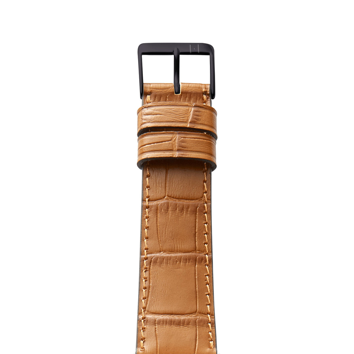 Apple Watch 10 Armband ROTHENBAUM mit Kroko-Prägung (Alligatornarbung auf Rindsleder) – Cognac