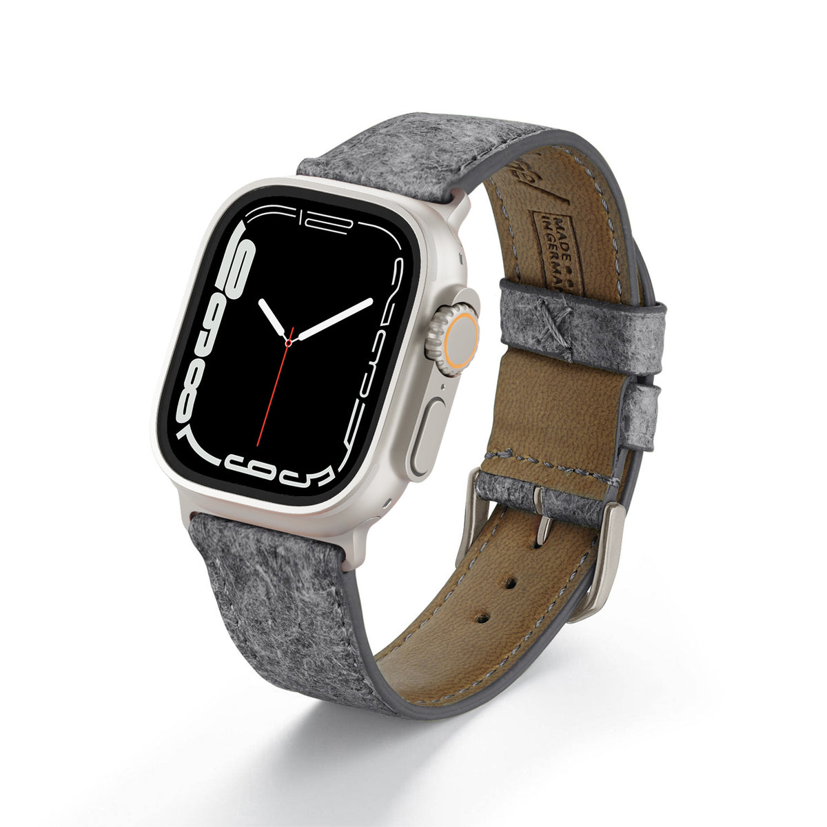 Apple Watch ULTRA Kokosarmband TerraRibbon von Happel, handgefertigt, 100 % Vegan, Dunkelgrau