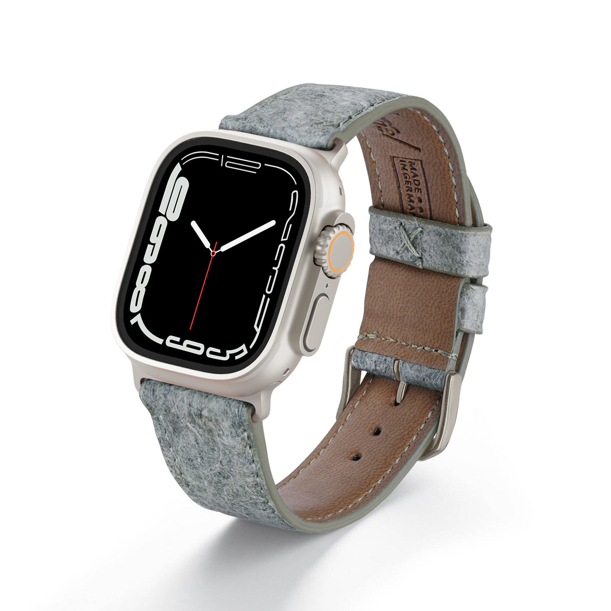 Apple Watch ULTRA Kokosarmband TerraRibbon von Happel, handgefertigt, 100 % Vegan, Light Indigo