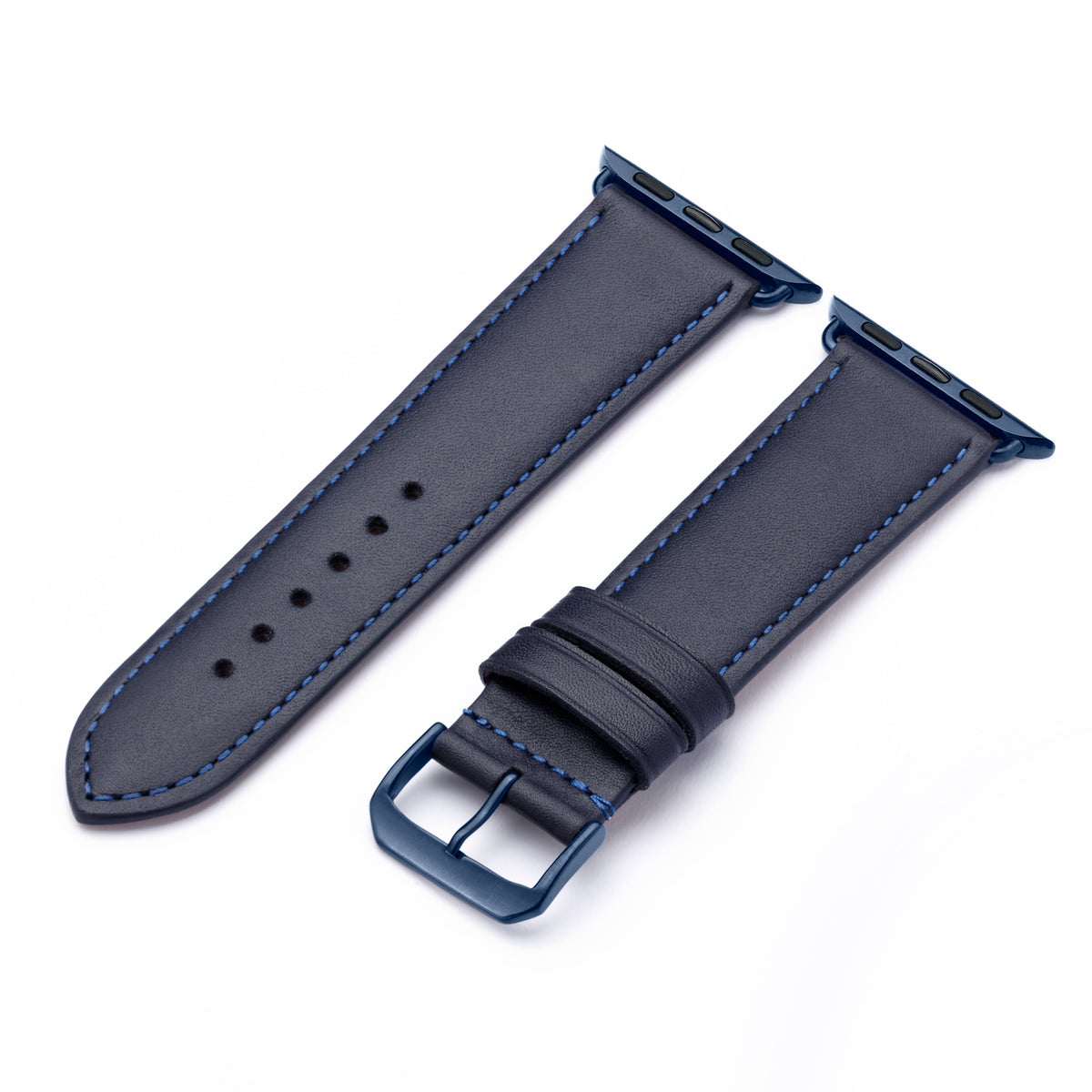 Apple Watch Uhrenarmband Elara von Happel, Leder, leicht gepolstert, Ozeanblau