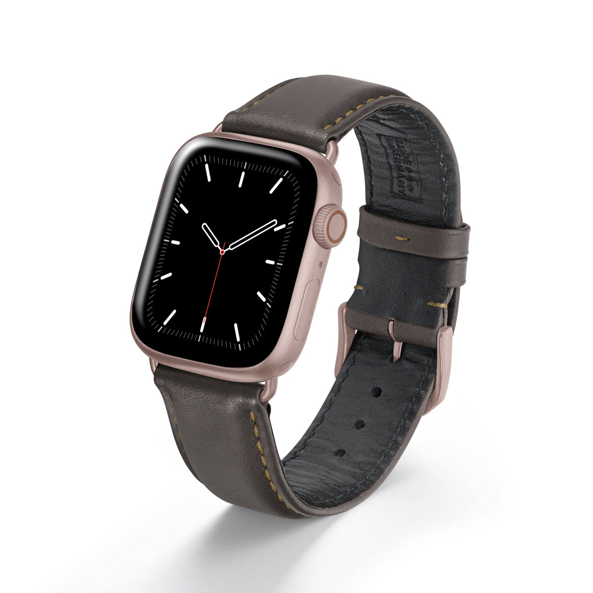 Apple Watch Uhrenarmband CanyonSky von Happel, Kalbsleder, leicht gepolstert, Mokka