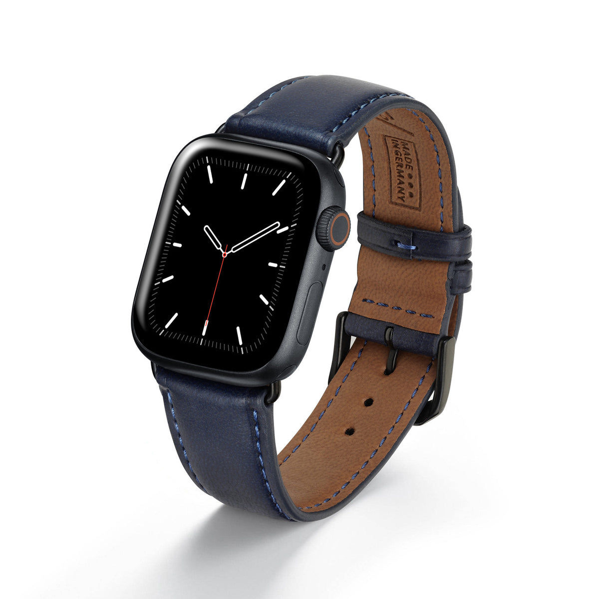 Apple Watch Uhrenarmband Vita von Happel, Apfelleder, vegan, handgefertigt, Ozeanblau