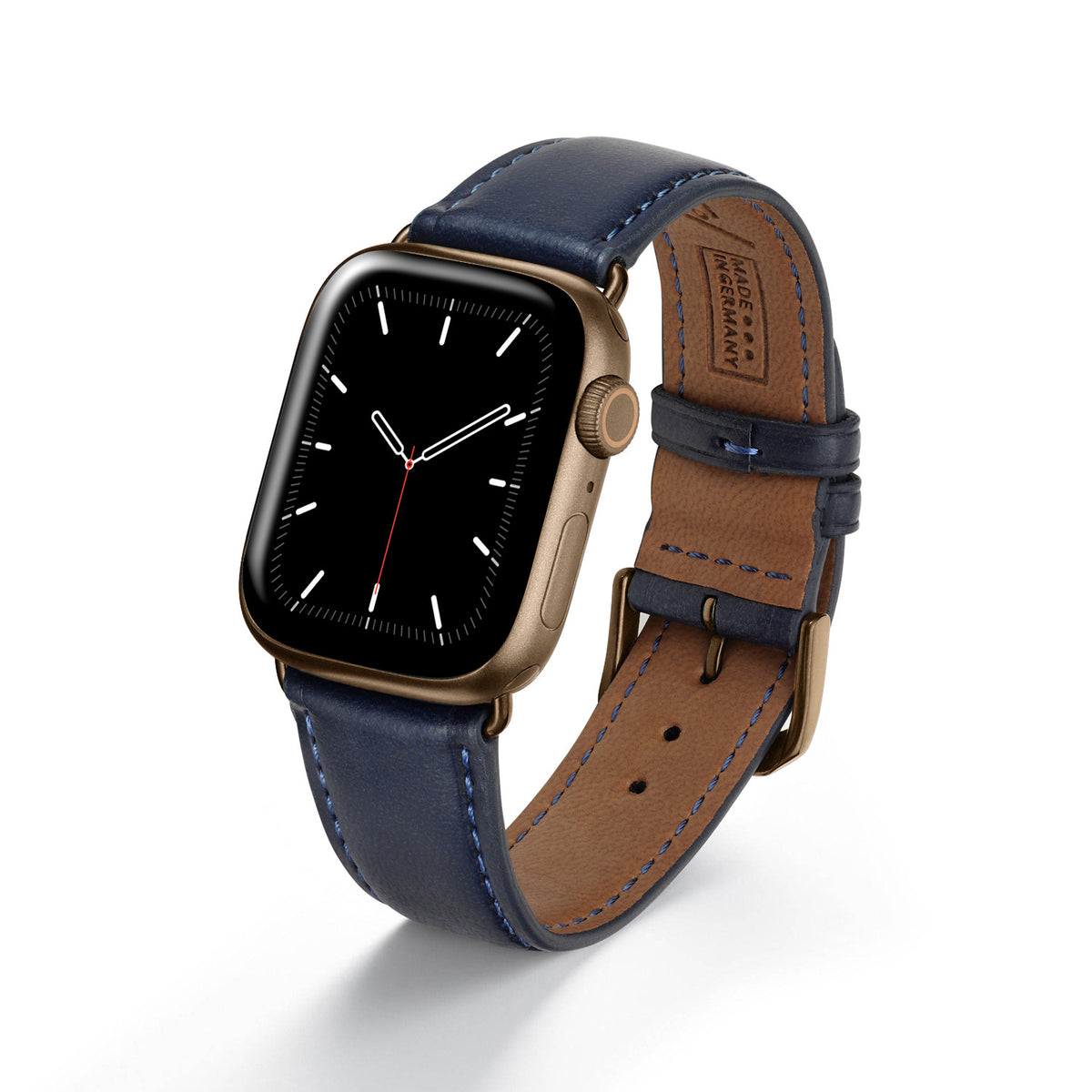 Apple Watch Uhrenarmband Vita von Happel, Apfelleder, vegan, handgefertigt, Ozeanblau