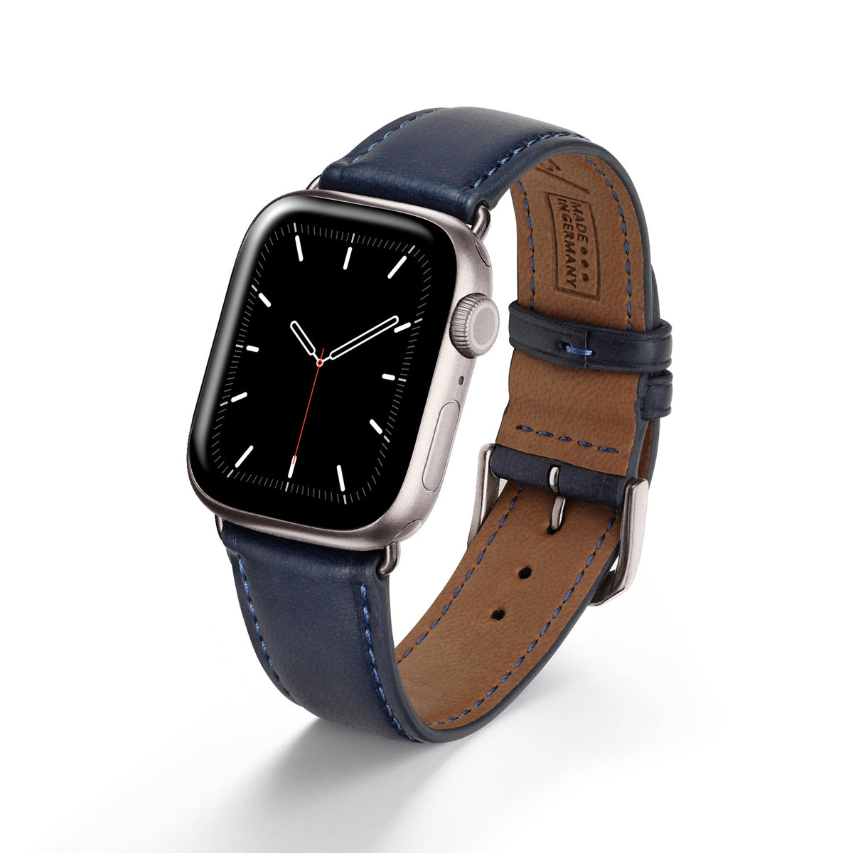 Apple Watch Uhrenarmband Vita von Happel, Apfelleder, vegan, handgefertigt, Ozeanblau