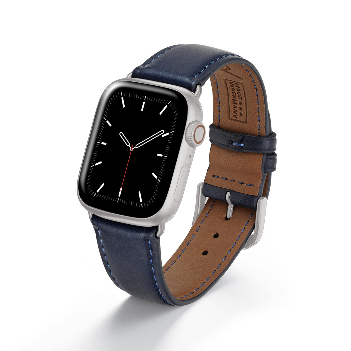 Apple Watch Uhrenarmband Vita von Happel, Apfelleder, vegan, handgefertigt, Ozeanblau