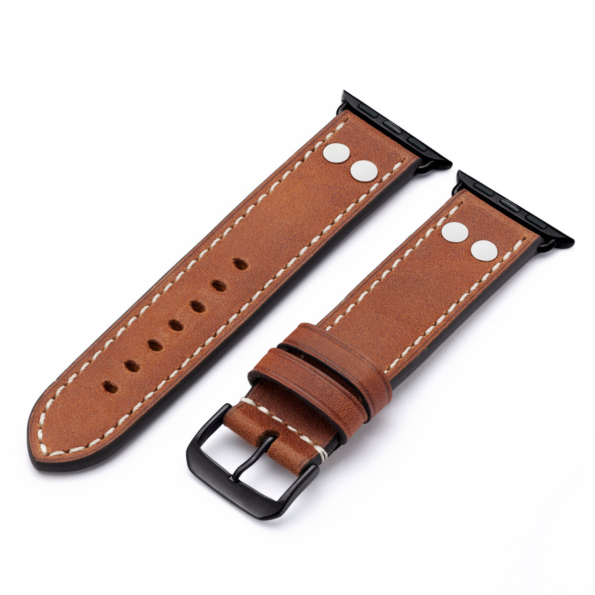 Apple Watch Uhrenarmband HeritagePure von Happel, Vintageleder, Cognac