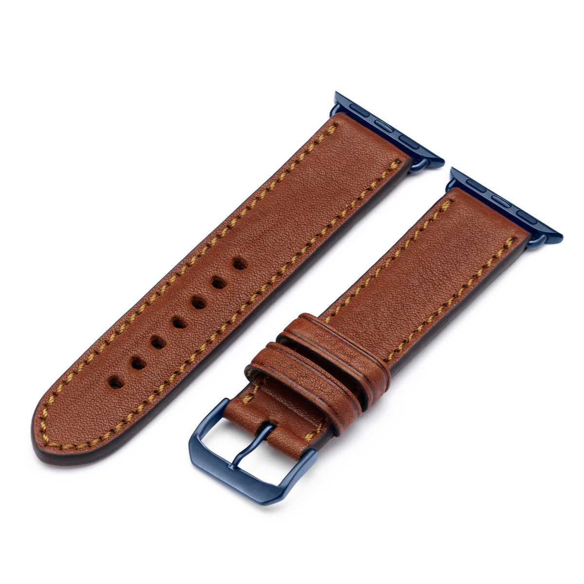 Apple Watch Uhrenarmband HavenNature von Happel, Bioleder, handgefertigt, Cognac