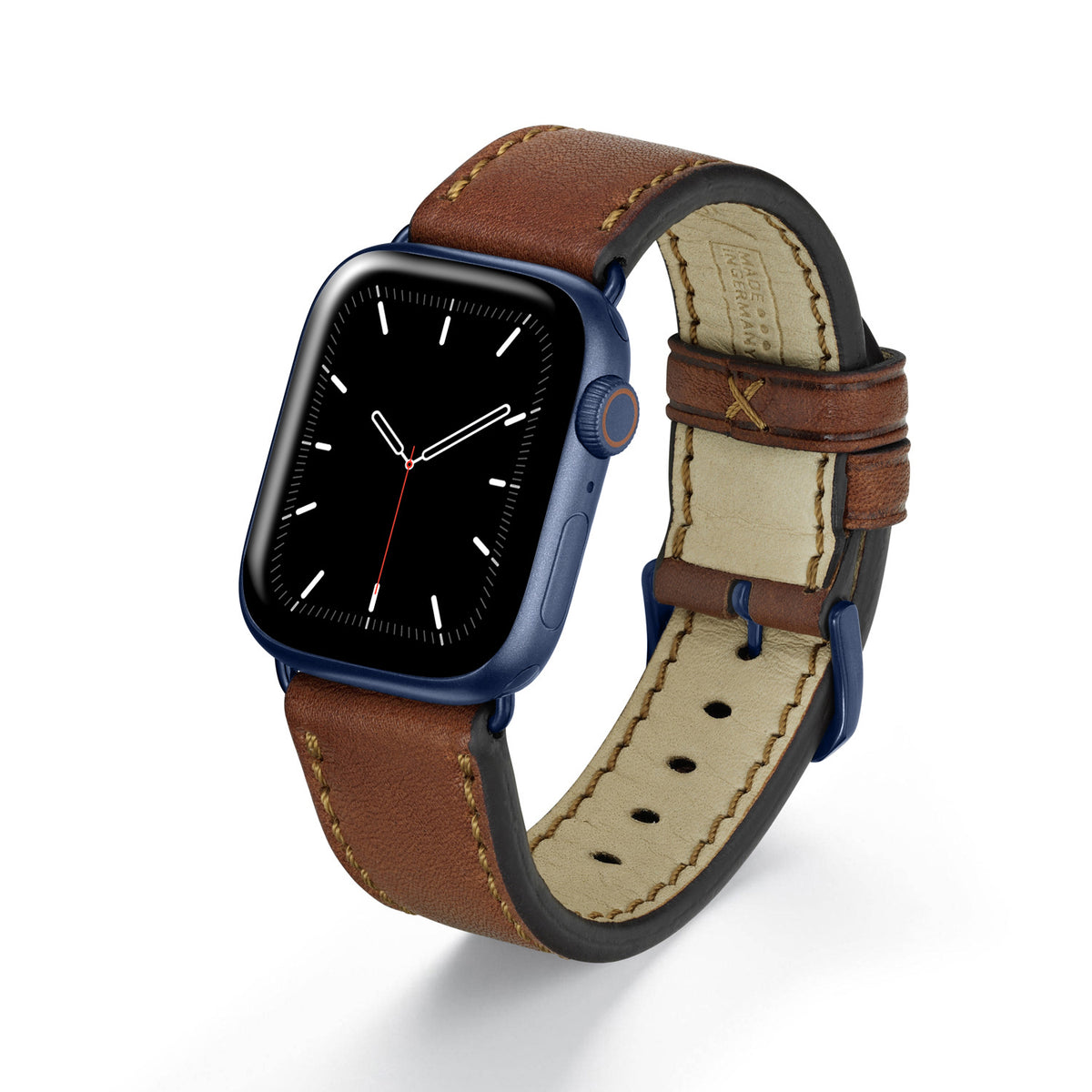 Apple Watch Uhrenarmband HavenNature von Happel, Bioleder, handgefertigt, Cognac