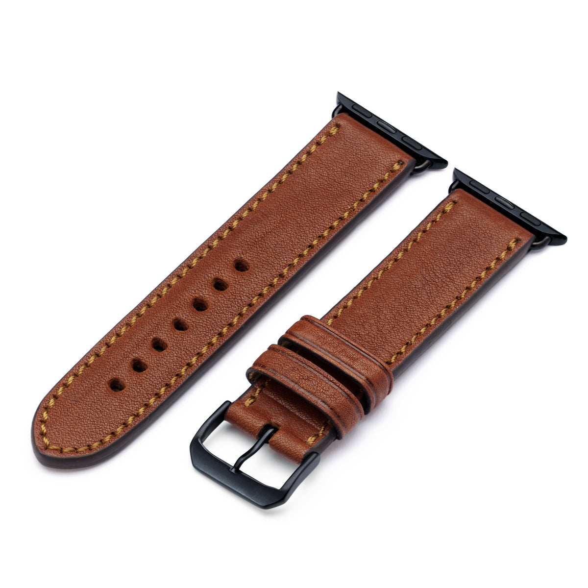 Apple Watch Uhrenarmband HavenNature von Happel, Bioleder, handgefertigt, Cognac