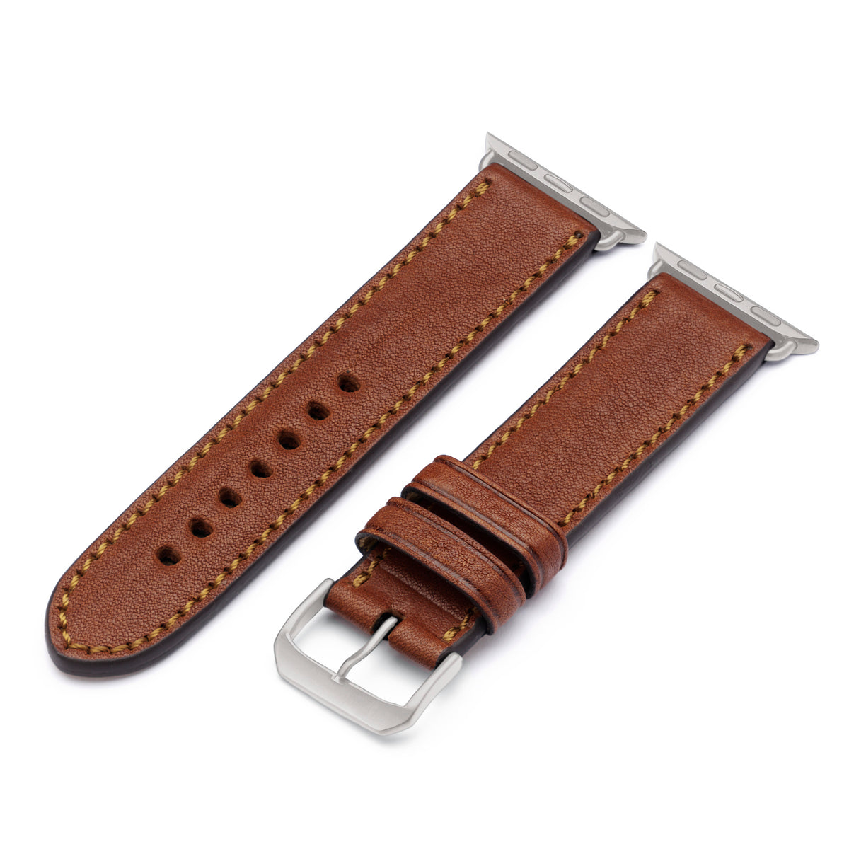 Apple Watch Uhrenarmband HavenNature von Happel, Bioleder, handgefertigt, Cognac