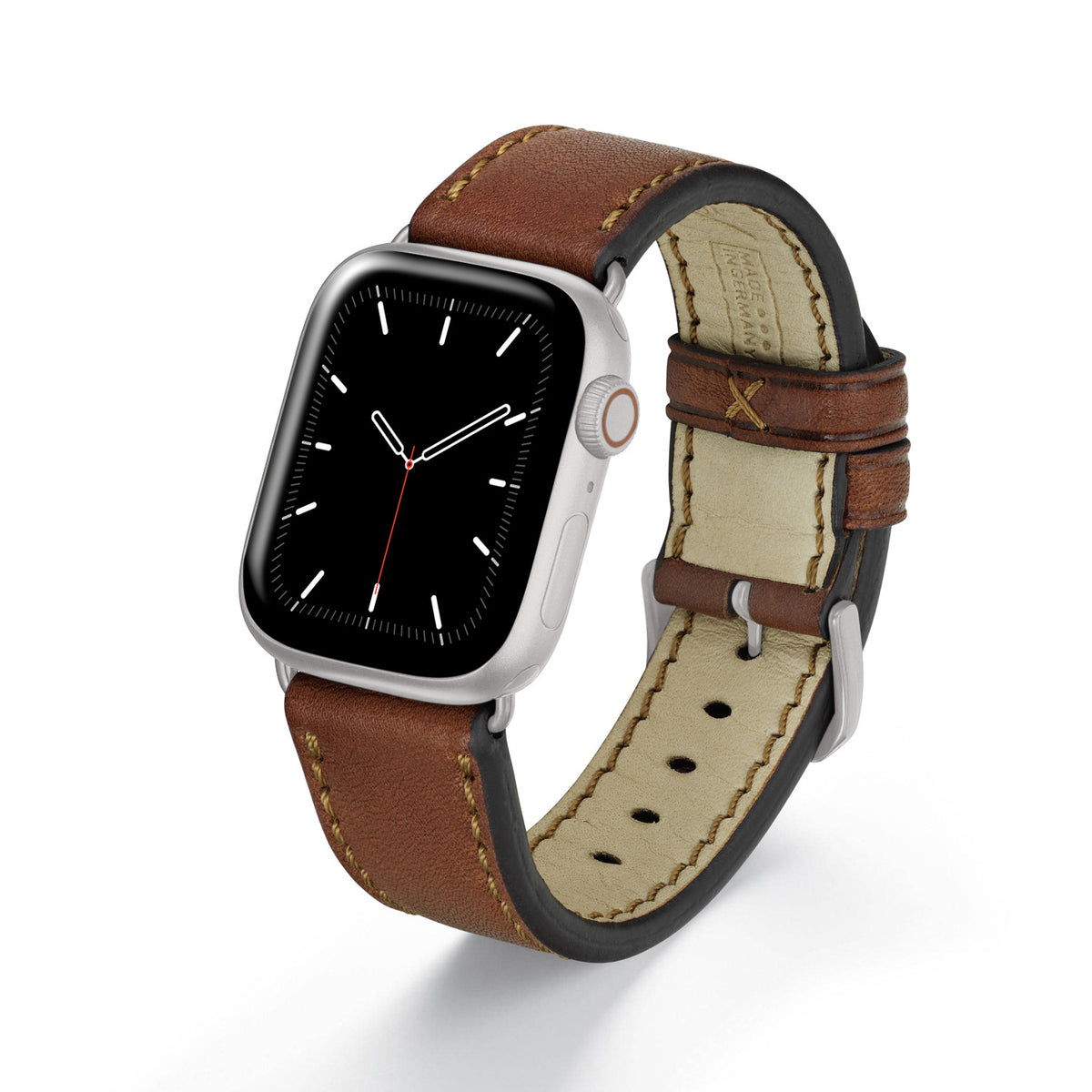 Apple Watch Uhrenarmband HavenNature von Happel, Bioleder, handgefertigt, Cognac