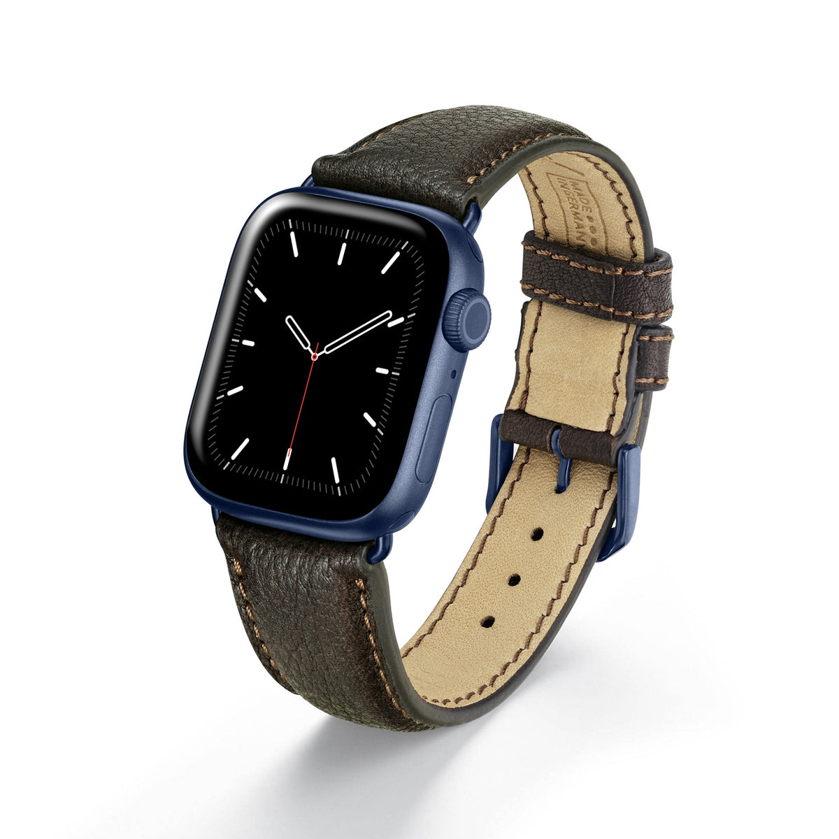 Apple Watch Uhrenarmband TerraStyle von Happel, Bioleder, Handnaht, Mokka