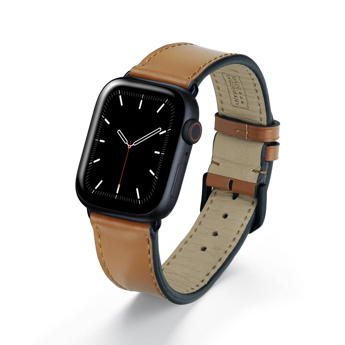 Apple Watch Uhrenarmband Elysian von Happel, Shell Cordovan Leder, handgefertigt, Honig