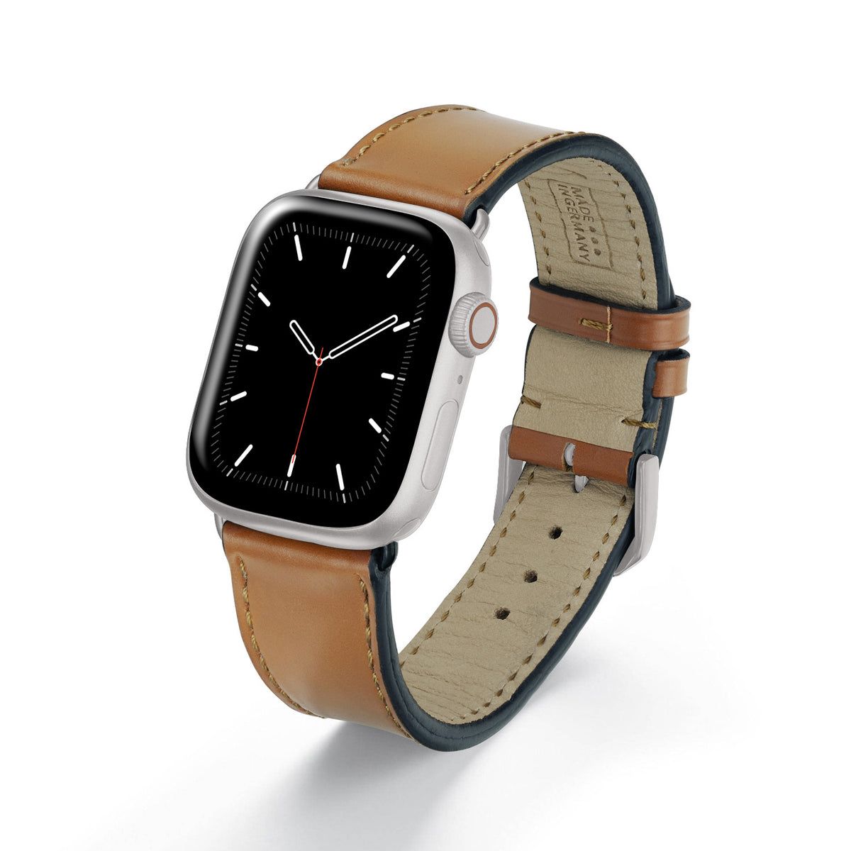 Apple Watch Uhrenarmband Elysian von Happel, Shell Cordovan Leder, handgefertigt, Honig