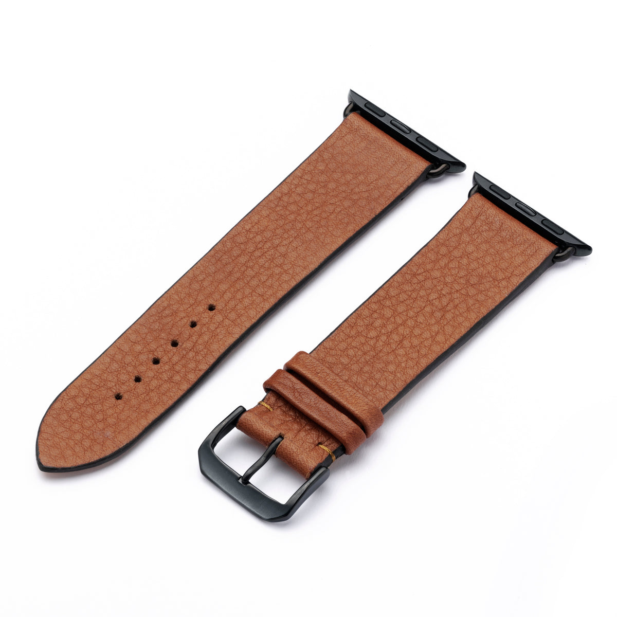 Apple Watch Uhrenarmband Horizon von Happel, Bioleder, handgefertigt, Cognac