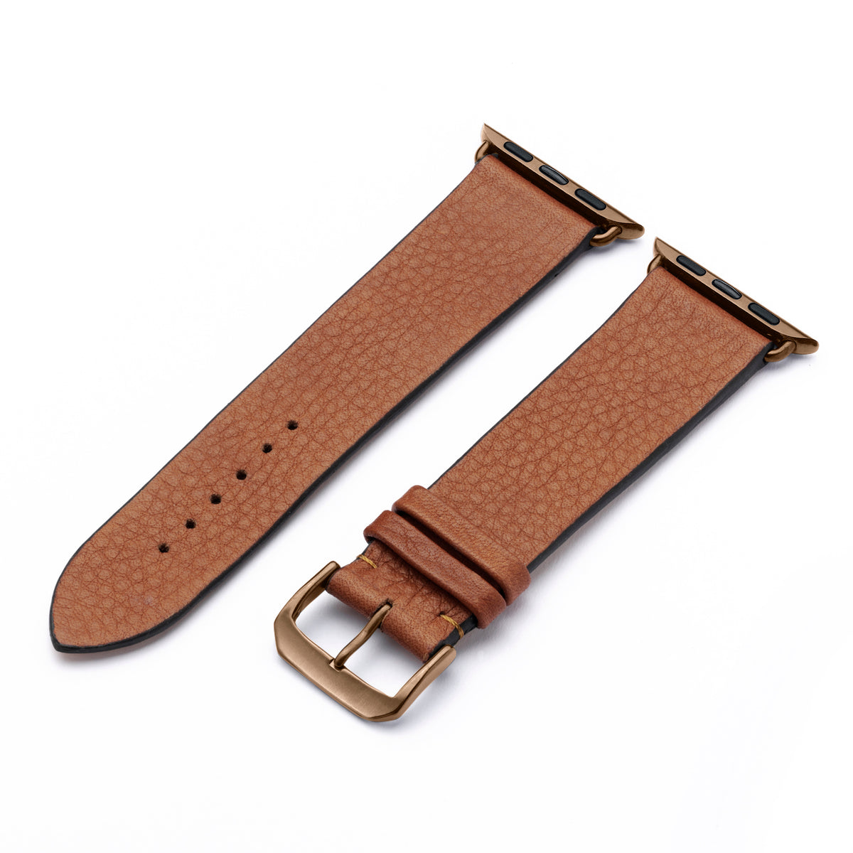 Apple Watch Uhrenarmband Horizon von Happel, Bioleder, handgefertigt, Cognac