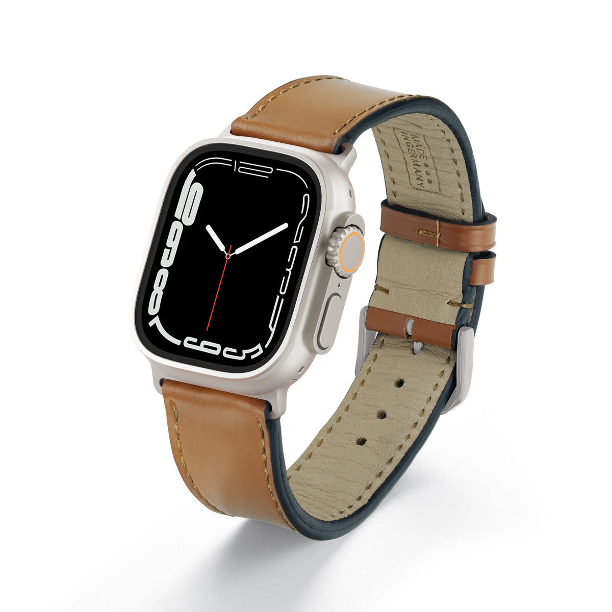 Apple Watch ULTRA Uhrenarmband Elysian von Happel, Shell Cordovan Leder, handgefertigt, Honig