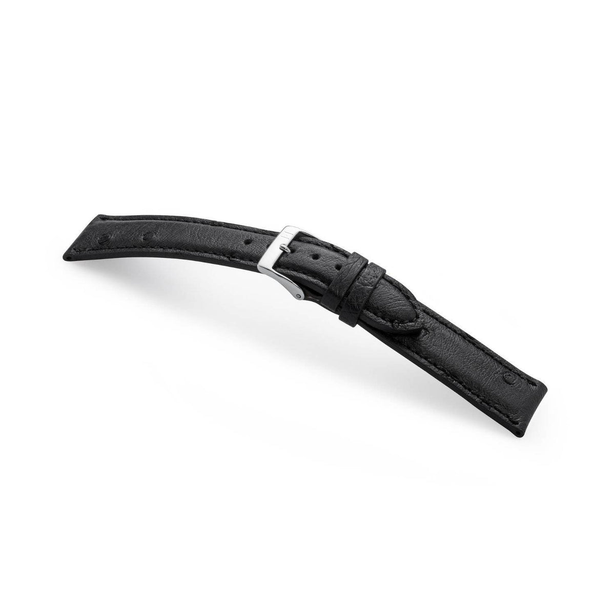 Cinturino per orologio compatibile Tudor Black Bay 58 20 mm &quot;OBERKASSEL&quot; (pelle di struzzo) - chiusura in argento